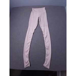 Alo High Waist Yoga Leggings Womens Small Blush Pink  Ribbed Panel Slim Stretch